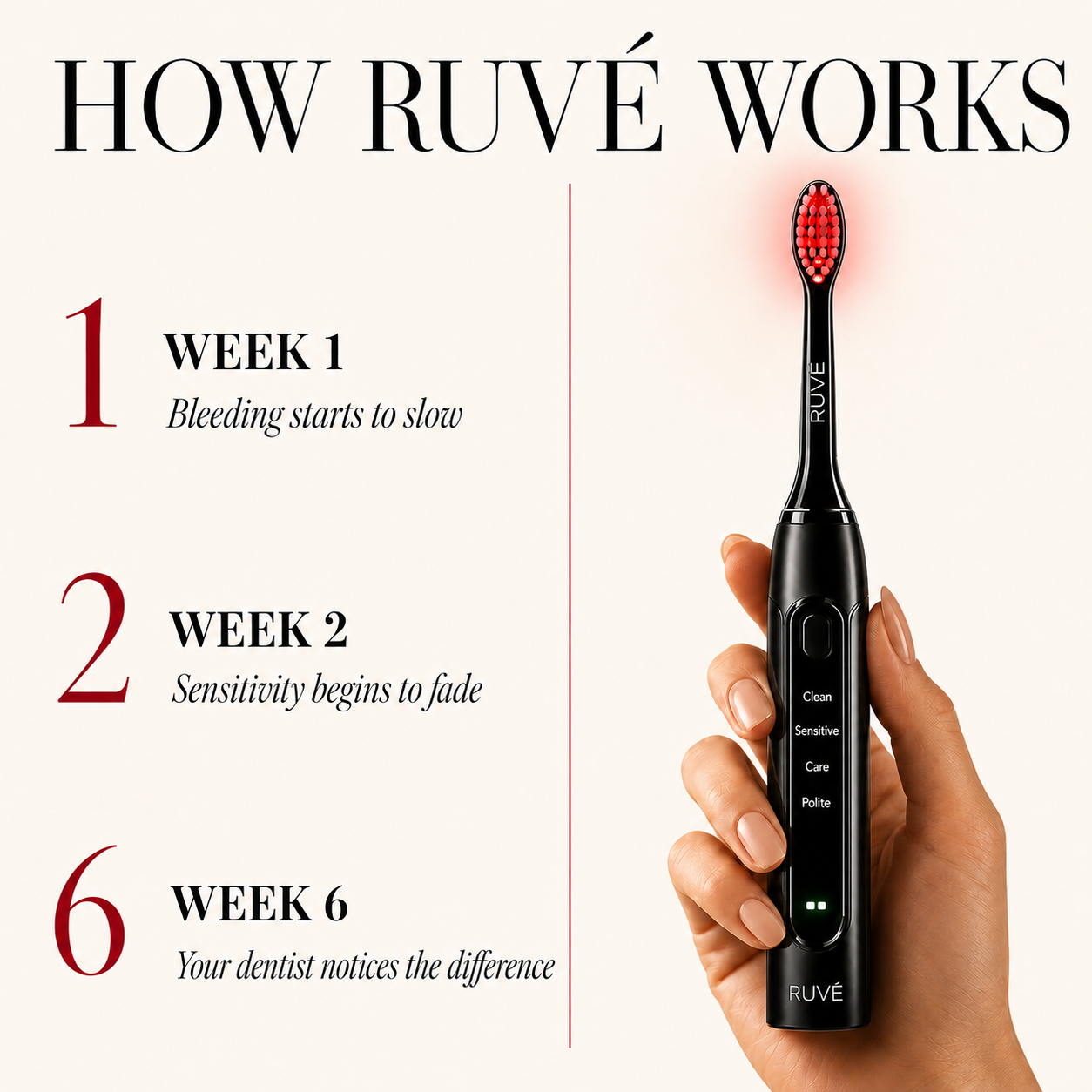 RUVĒ Red Light Toothbrush